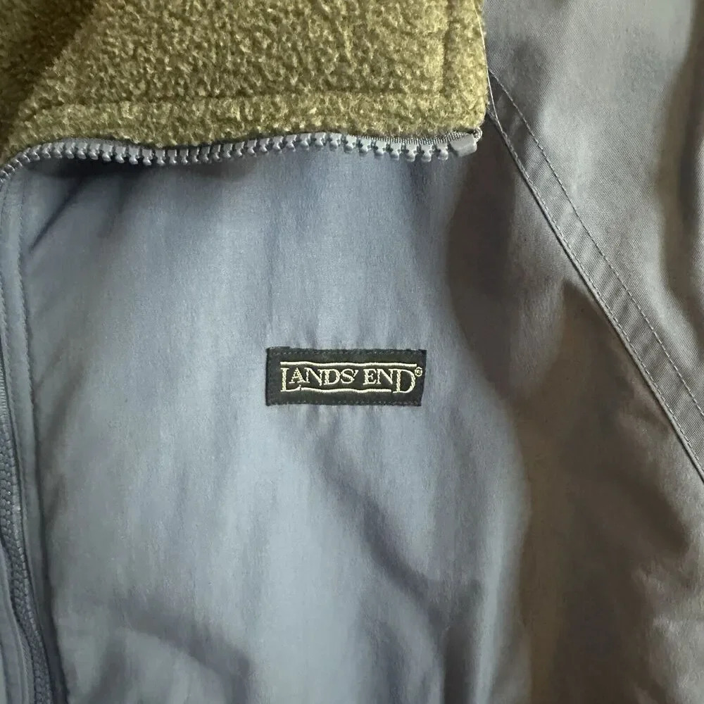 Lands End Men’s Jacket Blue Fleece Lined Coat Size XLarge Tall 46-48 Made in USA - Picture 4 of 6